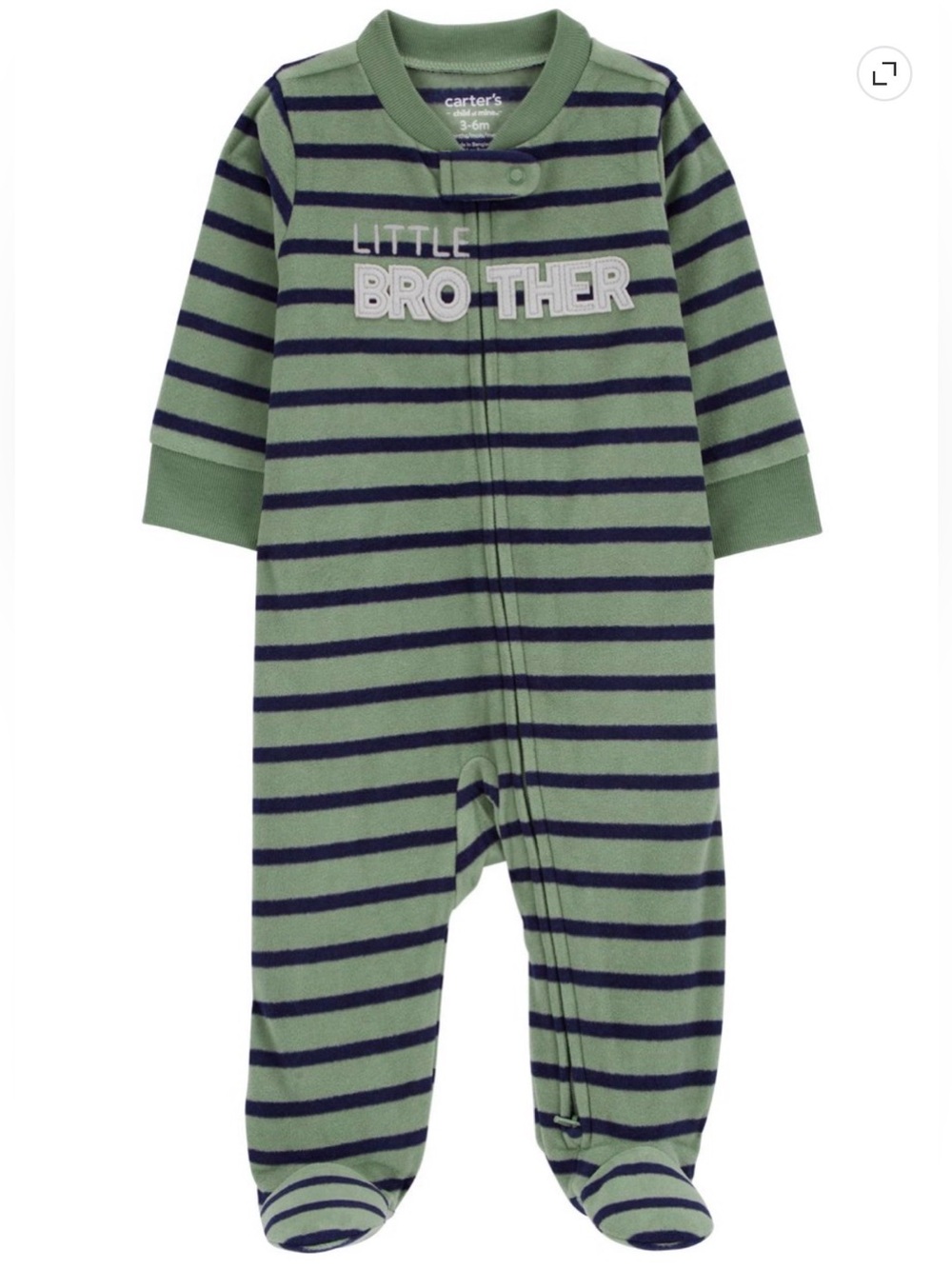 *NWT* Carter’s Striped 'Little Brother' Footed One-Piece, Size Preemie
